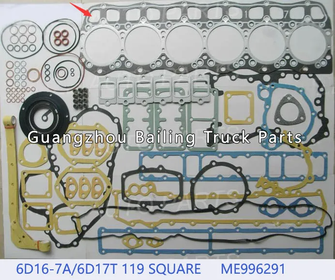 ME996291 Overhaul Gasket for MITSUBISHI 6D16-7A 6D17T 119 SQUARE