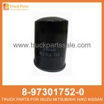 ELEMENT OIL FILTER 8-97301752-0 5-87610010-0 8973017520 5876100100 8-97301-752-0 5-87610-010-0 for ISUZU NKR77 4KH1 Filtro de aceite de elemento