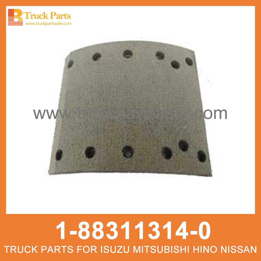 LINING SET FRT BRK 1-88311314-0 1-47126698-0 1883113140 1471266980 1-88311-314-0 1-47126-698-0 for ISUZU CYZ51K 6WF1 Conjunto de revestimiento frt brk frt brk