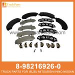 PAD KIT CALIPER DISC BRK FRT 8-98216926-0 8982169260 8-98216-926-0 for ISUZU NPR NPS NQR NNR Kit kit Caliper disco brk frt PAD KIT CALIPER DISC BRK FRT