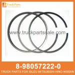RING SET PISTON 8-98057222-0 8980572220 8-98057-222-0 for ISUZU 4JJ1 Pist??n de colocaci??n de anillos