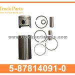 Cylinder Liner Kit 5-87814091-0 5878140910 5-87814-091-0 for ISUZU 600P NKR TFR TFS 4JH1 Kit de revestimiento de cilindro