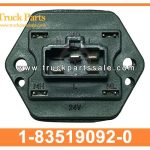 Fan Blower Power Resistor 1-83519092-0 1835190920 1-83519-092-0 for ISUZU FVR CXZ CYZ EXZ 10PE1 6WF1 Resistencia de potencia del ventilador del ventilador