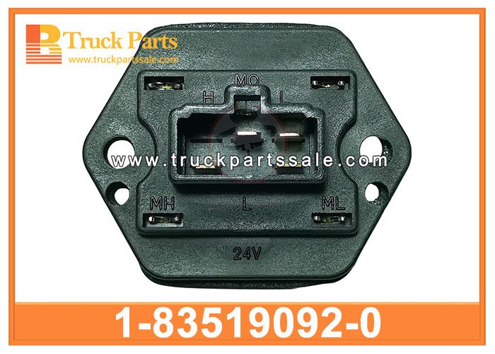 Fan Blower Power Resistor 1-83519092-0 1835190920 1-83519-092-0 for ISUZU FVR CXZ CYZ EXZ 10PE1 6WF1 Resistencia de potencia del ventilador del ventilador
