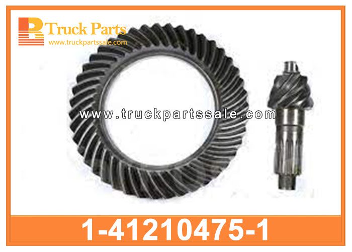 Final Differential Crown Pinion Gear Set 1-41210475-1 1412104751 1-41210-475-1 for ISUZU CYZ 6WF1 Conjunto de engranajes de pi ??n de corona diferencial final