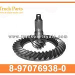 Final Differential Crown Pinion Gear Set 8-97076938-0 8970769380 8-97076-938-0 for ISUZU NPR NQR ELF truck 4HF1 Conjunto de engranajes de pi ??n de corona diferencial final
