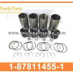 cylinder liner kit 1-87811455-1 1878114551 1-87811-455-1 for ISUZU FVR FTR 6HE1 FORWAR kit de revestimiento de cilindro