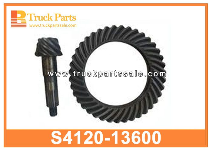differential wheel crown and pinion gears S4120-13600 S412013600 for HINO P11C FS2P Engranajes de corona y pi ??n de ruedas diferenciales