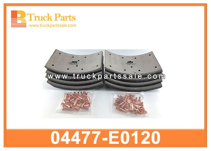 front brake lining pad 04477-E0120 47441-4120 04477E0120 474414120 for HINO 500 FG almohadilla del revestimiento del freno delantero