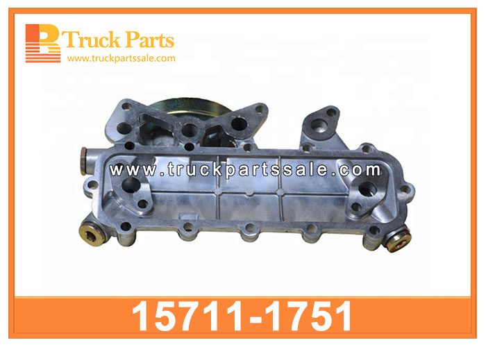oil cooler core and cover 15711-1751 157111751 for HINO 300 W04D n??cleo y cubierta para enfriador de aceite