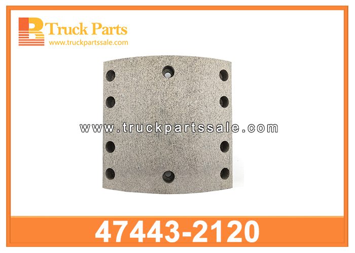 Brake Lining 13X145X147X153 47443-2120 for HINO FL1124 Romper el forro