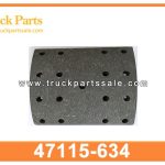 truck brake lining 47115-634 47115-730 47115634 47115730 for ISUZU revestimiento de freno de cami??n
